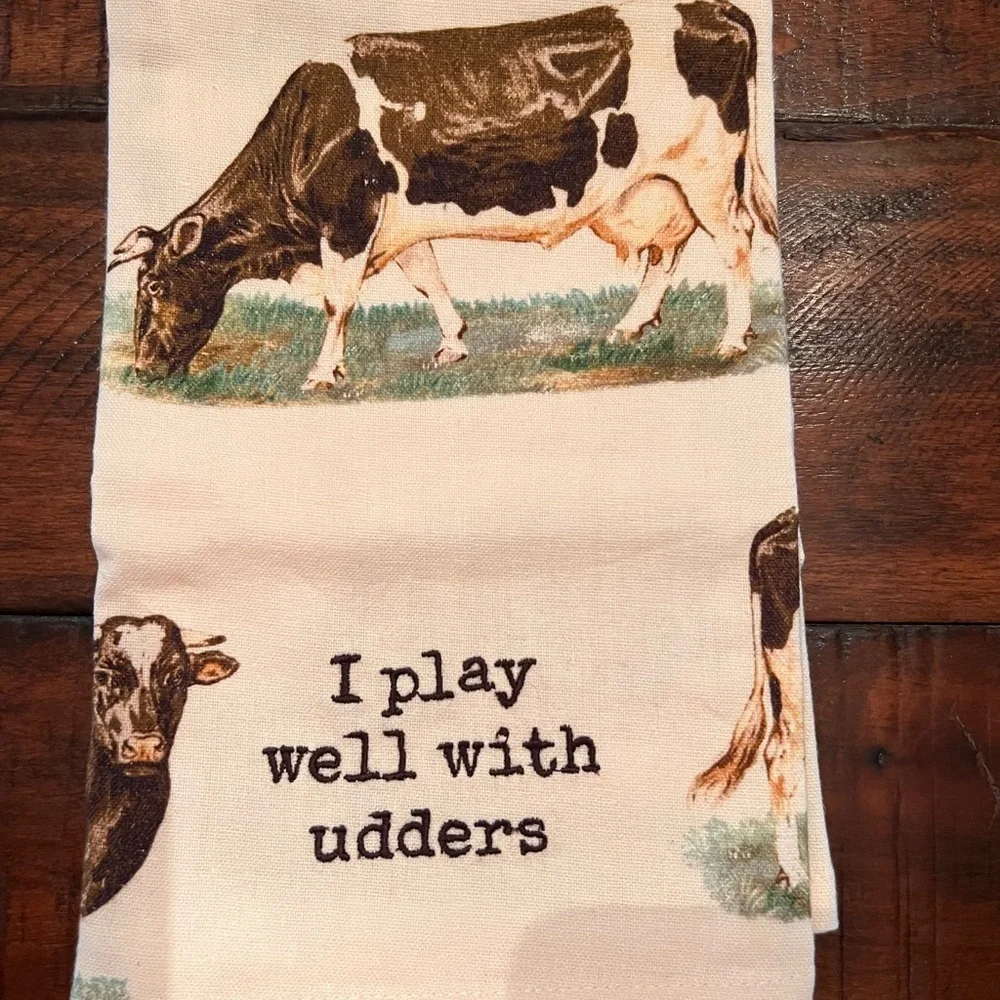 Primitives by Kathy Cow Kitchen Towel - Black and White